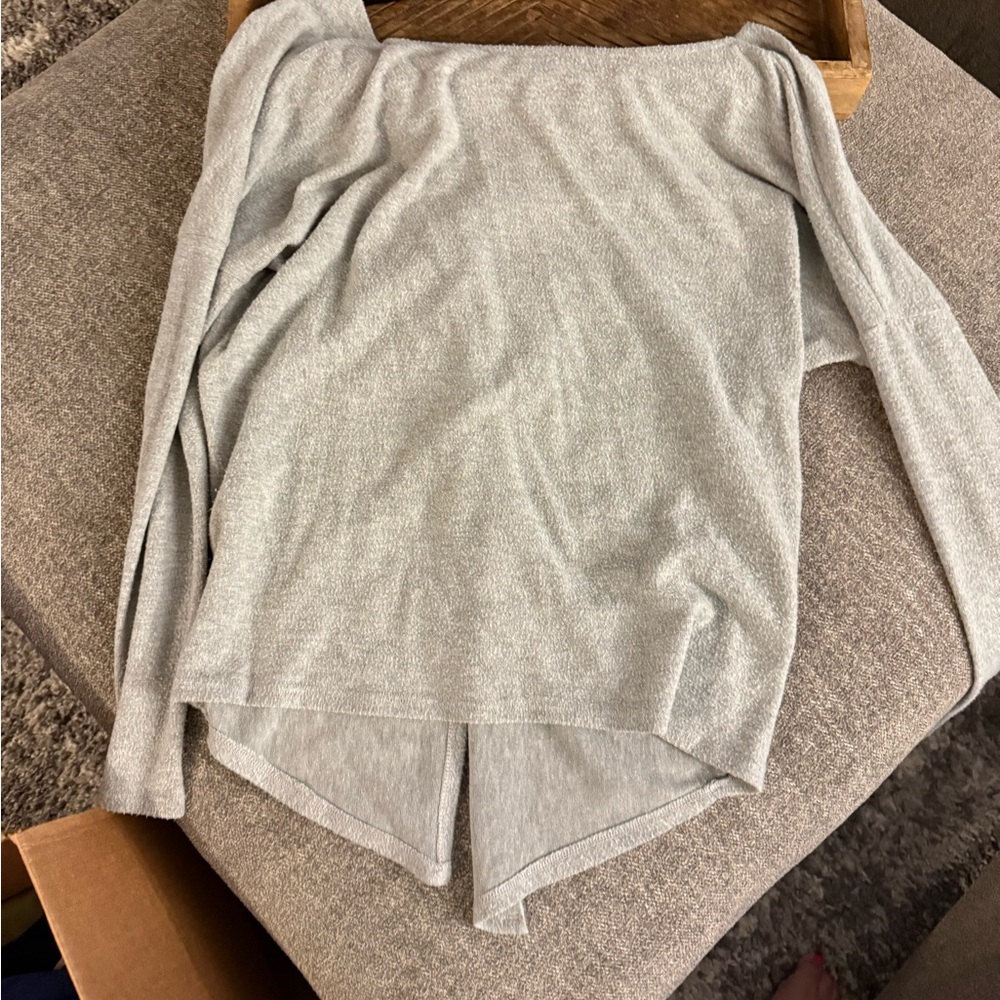 Gray Long Sleeve Top